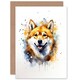 image 1 of Shiba Inu Lovers Gift Watercolour Pet Art Card