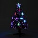 image 7 of HOMCOM 3FT Green Fiber Optic Full Lights Christmas Tree Multi LED Stars