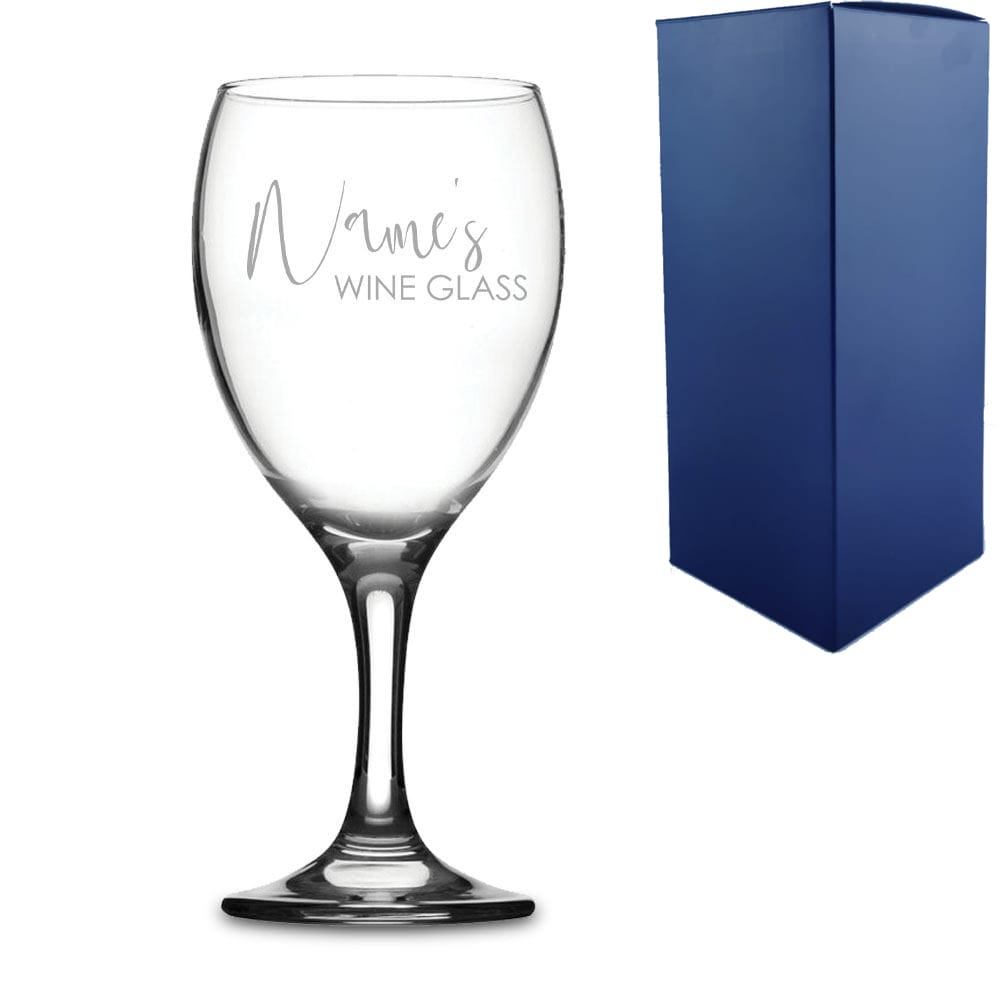 Uniqueful Personalised Wine Glass with Scripted Name Design in Clear