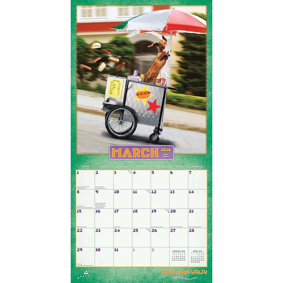 image 1 of Avanti Dogs Gone Wild 2026 Square Flap Calendar