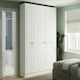 image 3 of Classic Square Panel White Single Wardrobe with Single Rail White