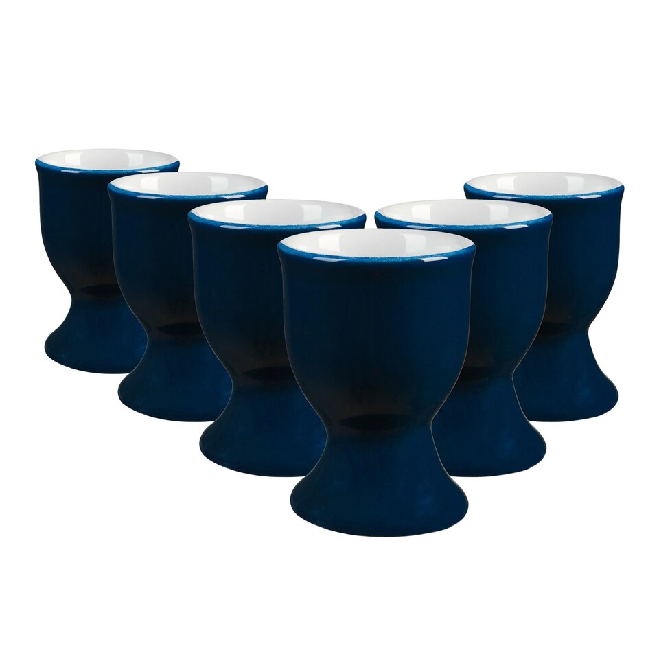 image 1 of Argon Tableware Coloured Ceramic Egg Cups - 5cm - Navy - Pack of 6
