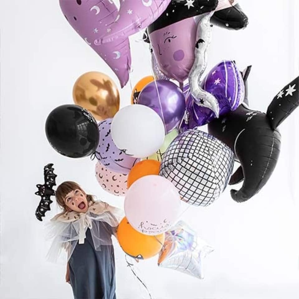 image 1 of Celestial Bat Halloween Air Fill Foil Balloon 41cm / 16 in