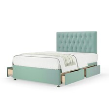 Neptune Spring Duckegg Plush Velvet 4 Drawer Divan Set And Lona Headboard Super King