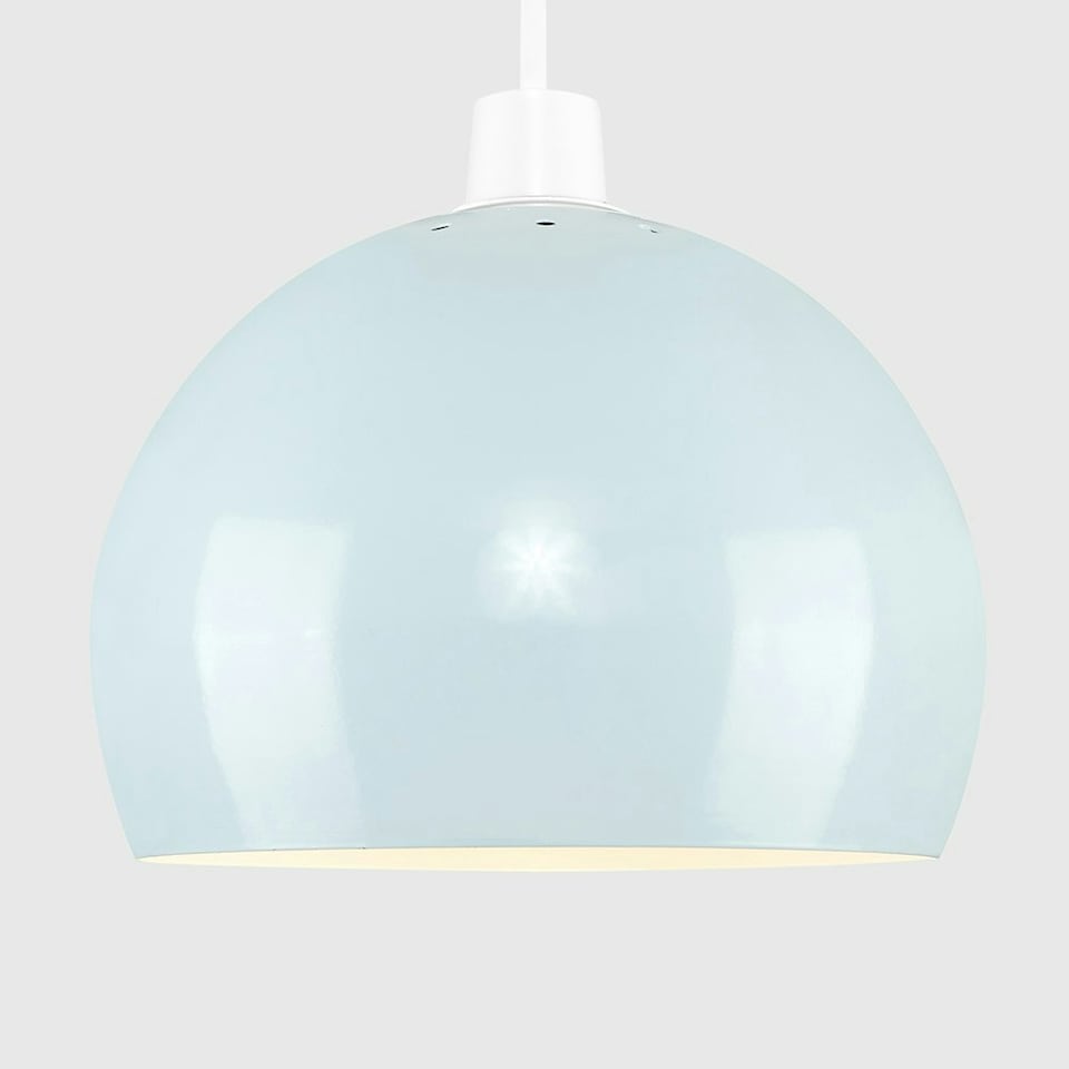 image 1 of ValueLights Arco Blue Ceiling Pendant Shade & Bulb
