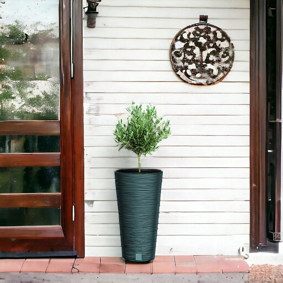 image 1 of 300mm Furu Tall Round Plant Pot | Grey | 1