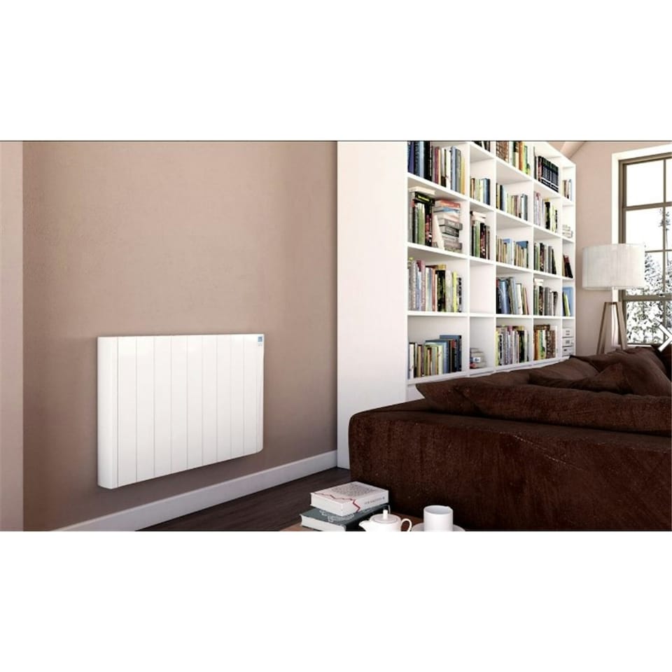 image 1 of 747mm (W) x 575mm (H) - White Touch Electric Oil Filled Radiator (Alicante) - 880 Watts - Depth 98mm - Heats Up To 9m²