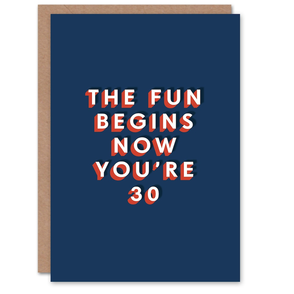 image 1 of 30 Year Old Milestone The Fun Begins Now 30th For Him Birthday Card