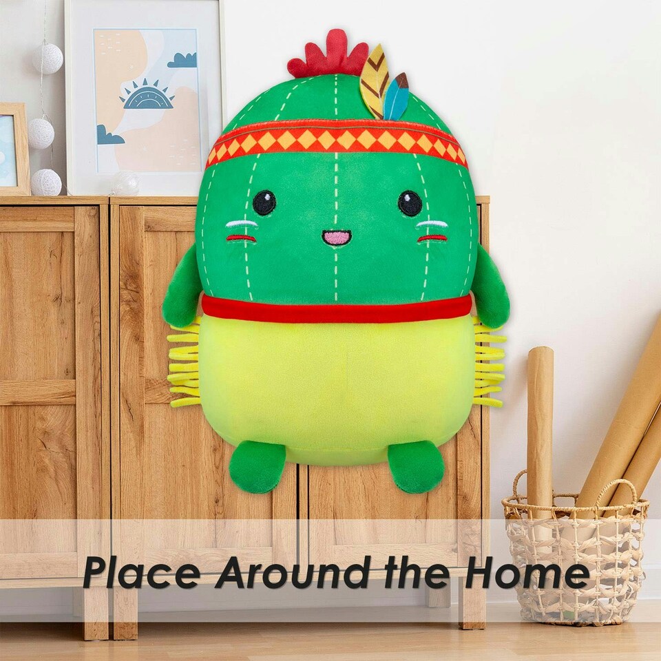 image 1 of Cactus Native American Soft Toy Cute Plushie Huggable Cuddly 25cm Green