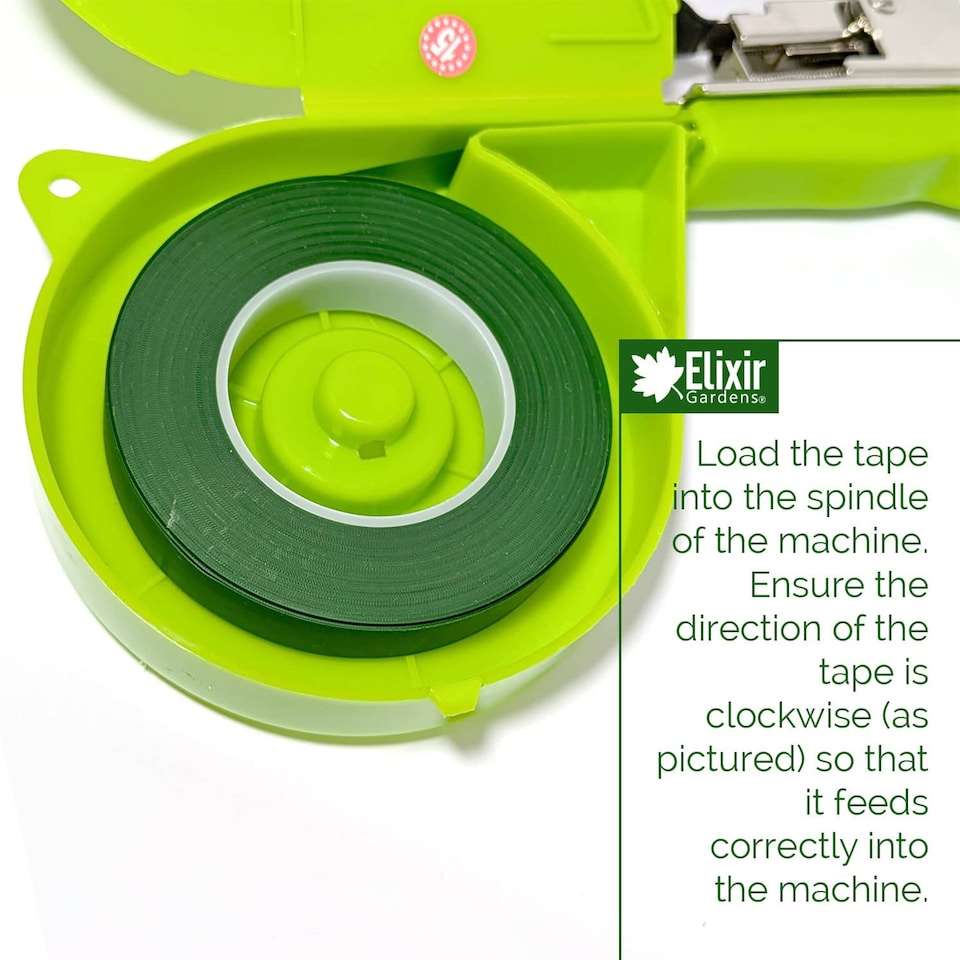 image 1 of Elixir Gardens Plant Tying Machine, Tape Colour GREEN. Full Kit with 20 Tapes & 10,000 Staples