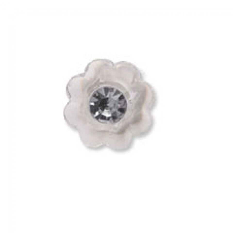 Trimits White Iridescent Faceted Buttons for Dressmaking - 15mm - each