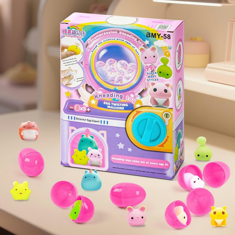 image 1 of Surprise Egg Vending Machine for Kids – Surprise Egg Kneading Toy Blind Box Game with Toys Inside