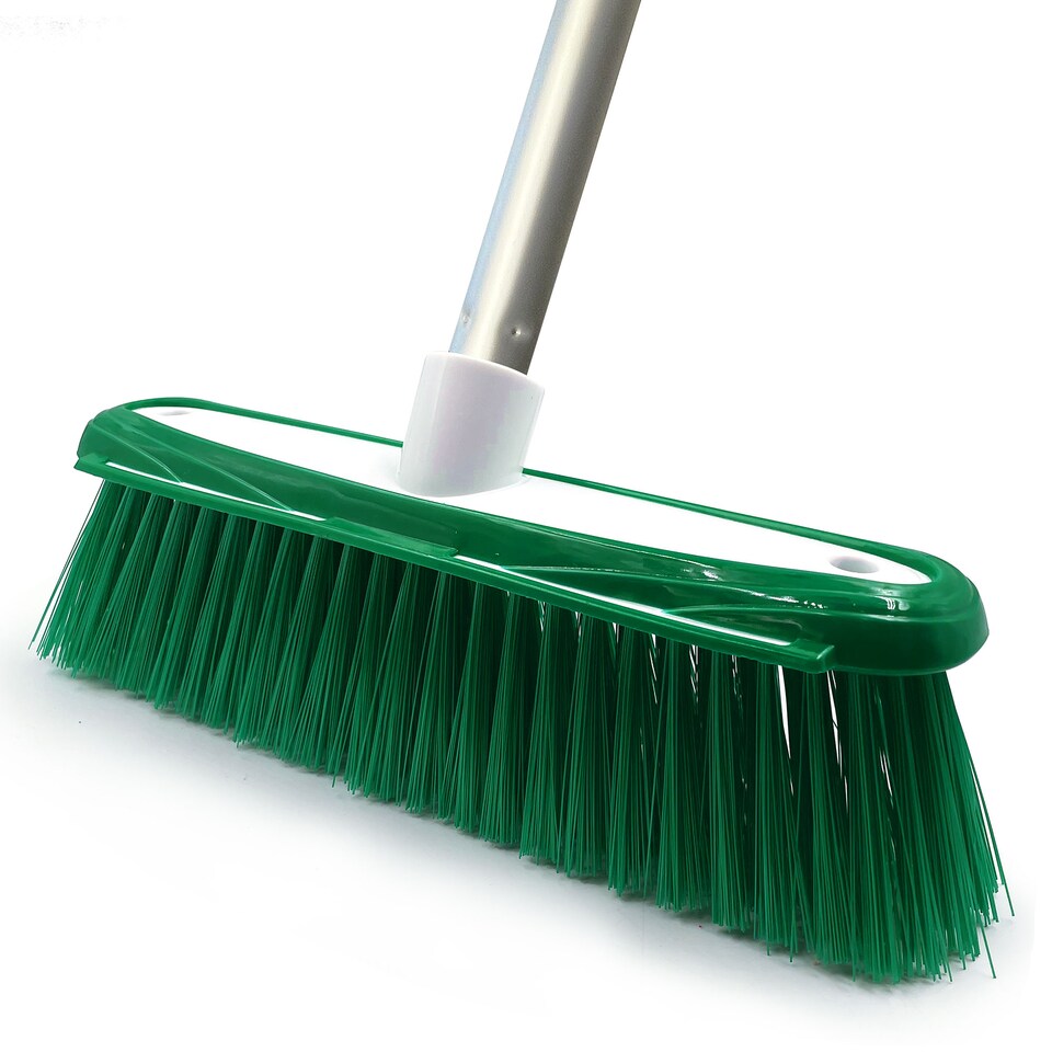 image 1 of Colour-Coded Soft Indoor Sweeping Brush Head Only with Built-In Scraper