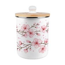 Cherry Blossom Food Waste Caddy - Metal 2L Decorative Kitchen Compost Bin