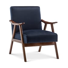 Velvet Navy Blue Selma Accent Chair
