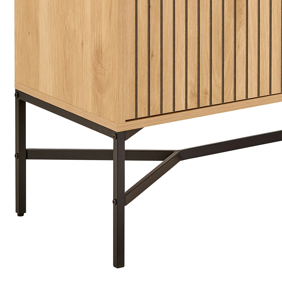 image 1 of Jaipur Sideboard With 2 Doors and 2 Shelves in Oak Brown