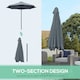 image 6 of Outsunny Outdoor Market Table 3(m) Parasol Umbrella Sun Shade with 8 Ribs, Grey