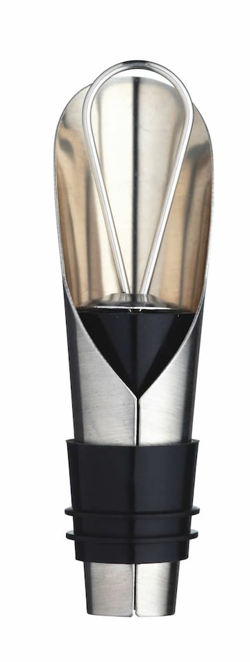 image 1 of BarCraft Stainless Steel Wine Pourer with Stopper