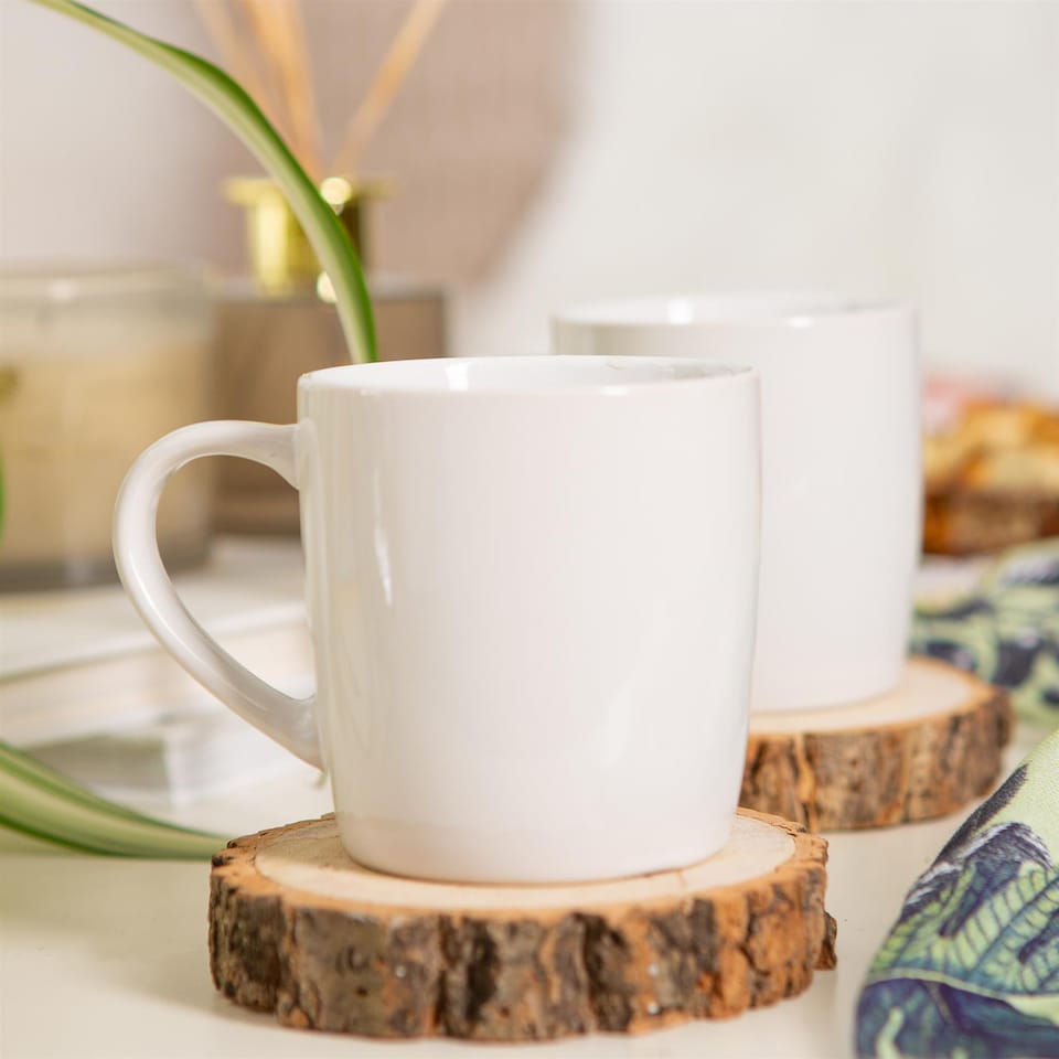 image 1 of Argon Tableware Coloured Coffee Mugs - 350ml - White - Pack of 2 | White | White | 2