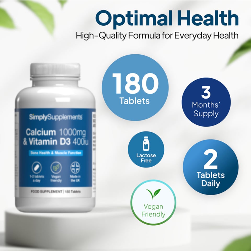 image 1 of Calcium 1000mg & Vitamin D3 400iu Tablets