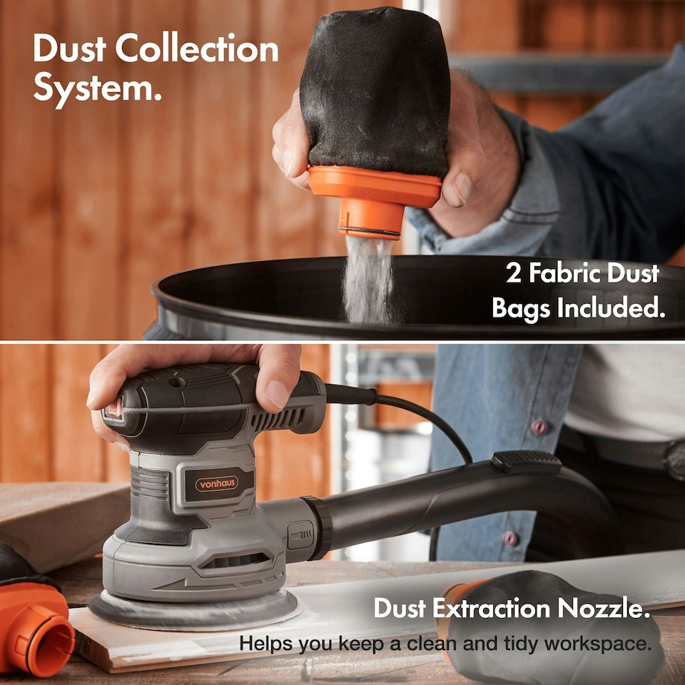 image 1 of VonHaus Random Orbit Sander With 12 Sanding Pads