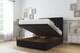 image 2 of Sloomy Langston Black Plush Ottoman Bed With Mattress With 54" Floor Standing Headboard 4' Small Double