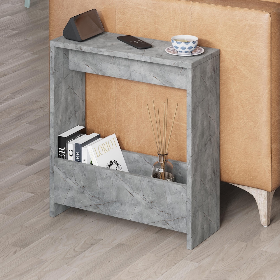 image 1 of Decortie Simpi Slim Side Table 55x20x60cm Gold Marble Effect