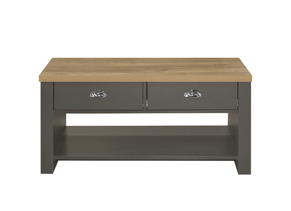 image 1 of Highgate 2 Drawer Coffee Table Dark Grey