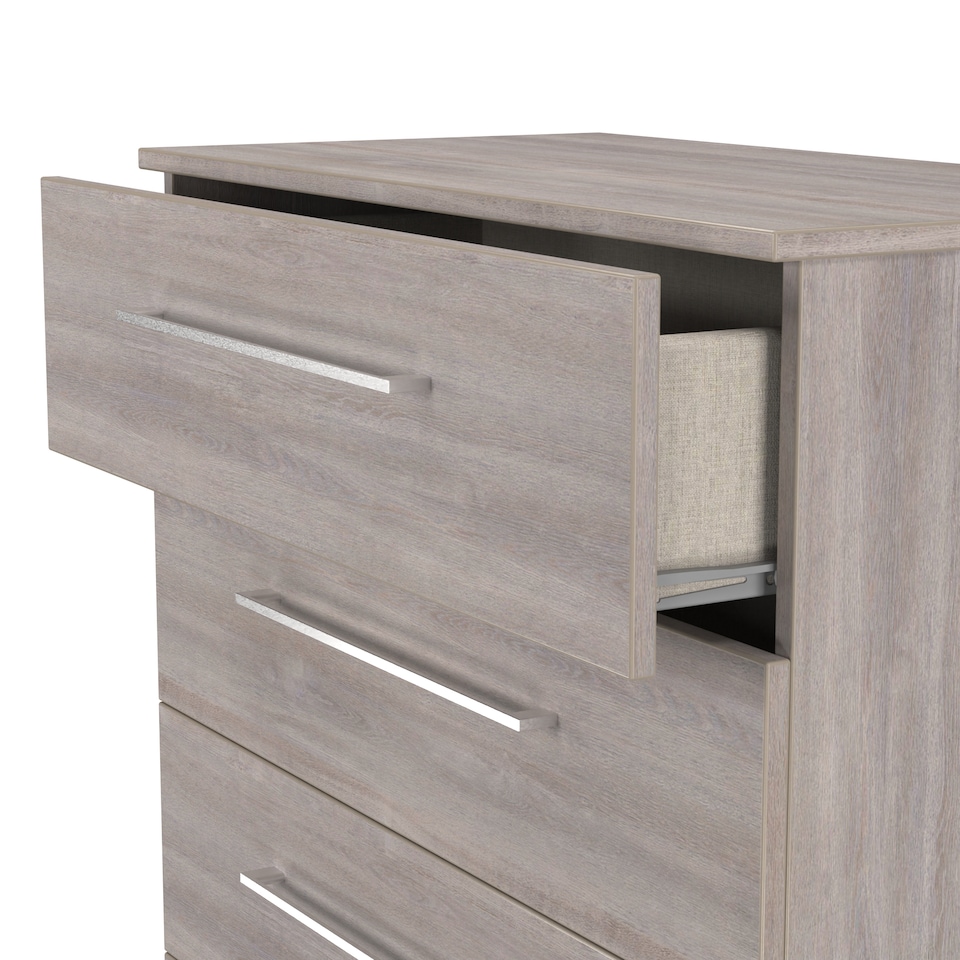 image 1 of Gloucester 4 Drawer Chest of Drawers in Grey Oak (Ready Assembled) | Grey | Grey Oak