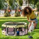image 6 of PawHut Fabric Pet Dog Cat Puppy Playpen Rabbit Guinea Pig Play Pen in Pink Small