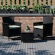 image 2 of Garden Vida Bali 2 Seater Rattan Set Chair Coffee Table Outdoor Garden Furniture, Black