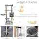 image 4 of PawHut 120cm Cat Tree Tower with Scratch Post Perch Hammock Condo Light Grey