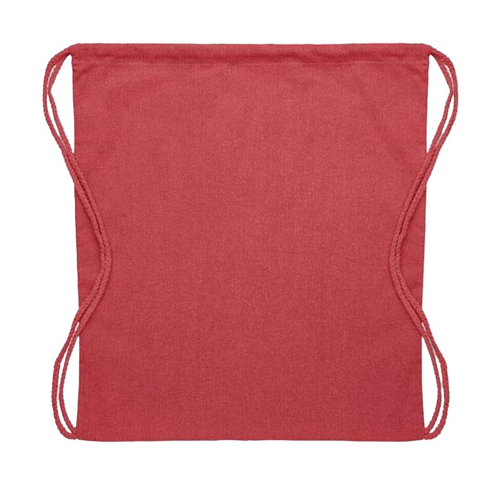 image 1 of MidOcean Cabetri Colour Recycled Cotton Drawstring Bag - Red - One Size Red