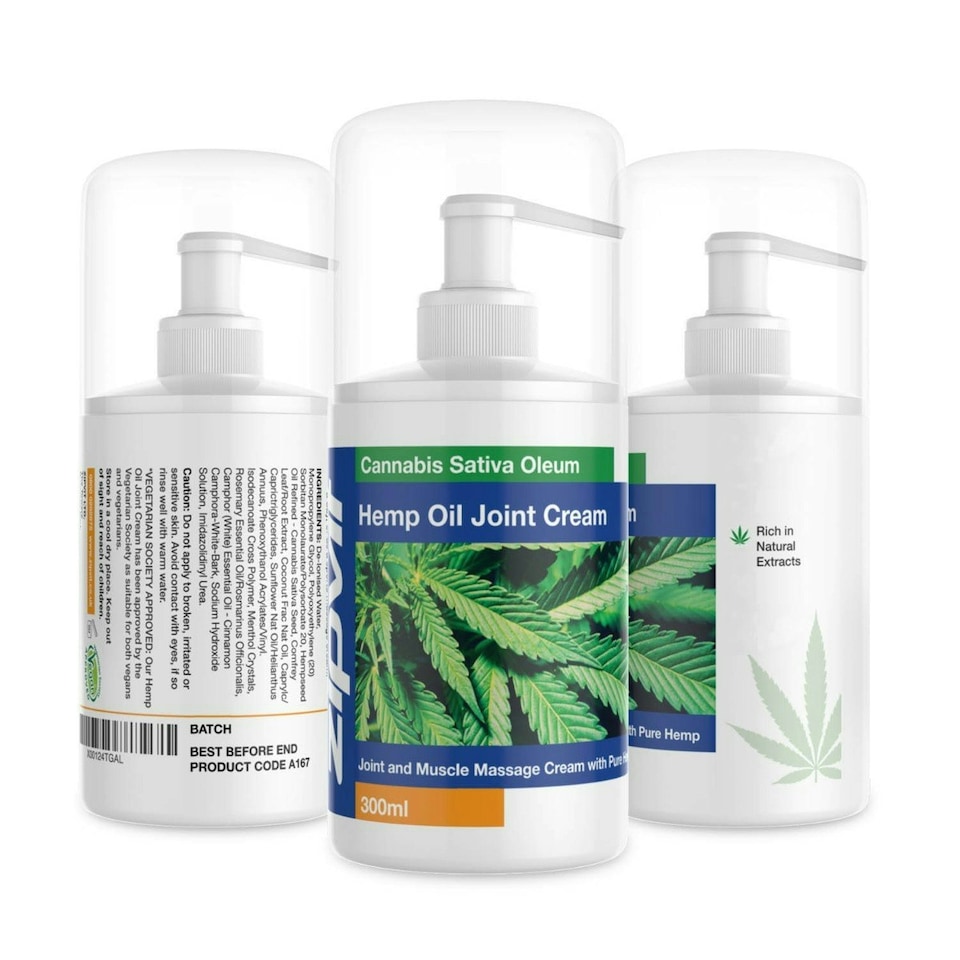 image 1 of Hemp Cream, Natural Massage Gel for Joints & Muscles, For Back, Neck, Knees & Shoulders