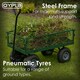 image 3 of Oypla Heavy Duty Metal Gardening Trolley - Green Trailer Cart