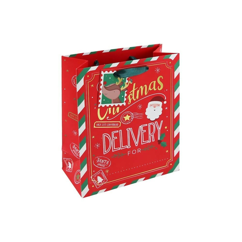 image 1 of Pack of 12 Christmas Delivery Personalised Medium Gift Bags