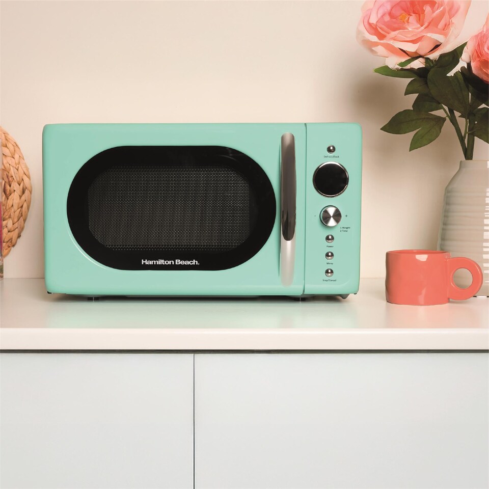 image 1 of Hamilton Beach 20L Retro Mint Microwave