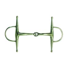 Korsteel Stainless Steel Jointed Full Cheek Snaffle Bit - Silver - 4.5in
