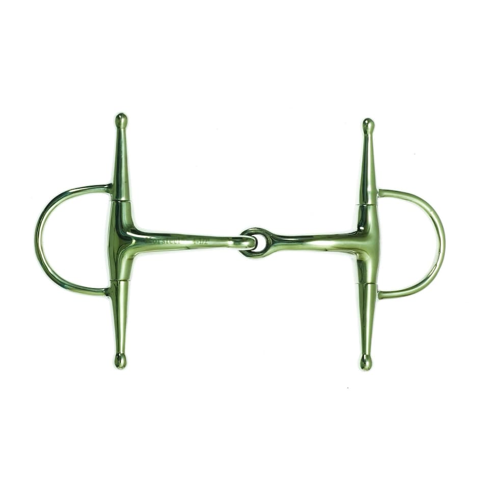 Korsteel Stainless Steel Jointed Full Cheek Snaffle Bit - Silver - 4.5in