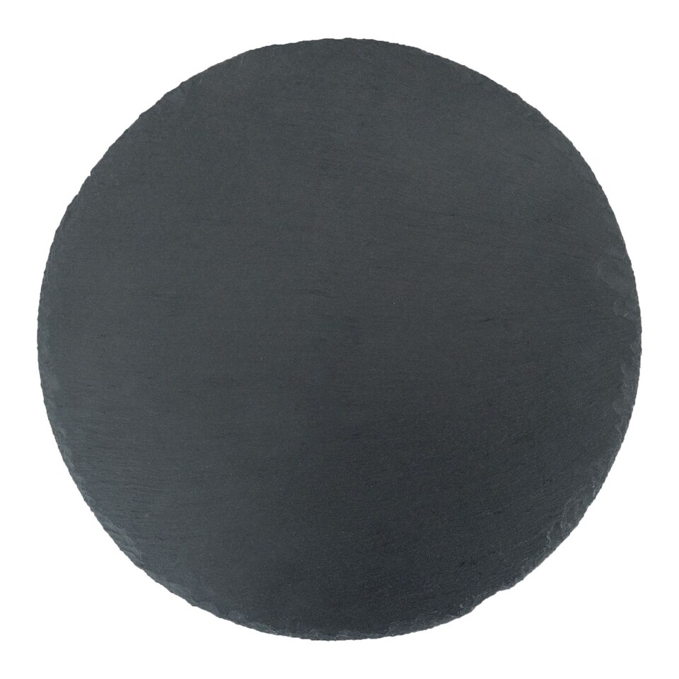 image 1 of Argon Tableware Round Slate Placemats - 30cm - Pack of 6 | Black | Natural