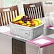 image 2 of White Wicker Storage & Hamper Basket with White Cloth Lining – Basket for Xmas, Wedding, Confetti & Parties, Snack Display