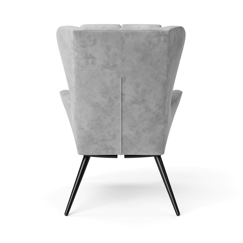 image 1 of Dalton Accent Chair in Velvet Grey | Grey | Grey | One Size