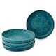 image 1 of Curateology LoHo Set of 4 Stoneware Pasta Bowls 21.5cm - Reactive Glaze Forest Green