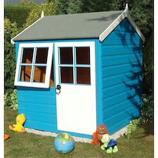 4 x 4 (1.19m x 1.19m) - Wooden Playhouse - 1 Opening Window - Single Door