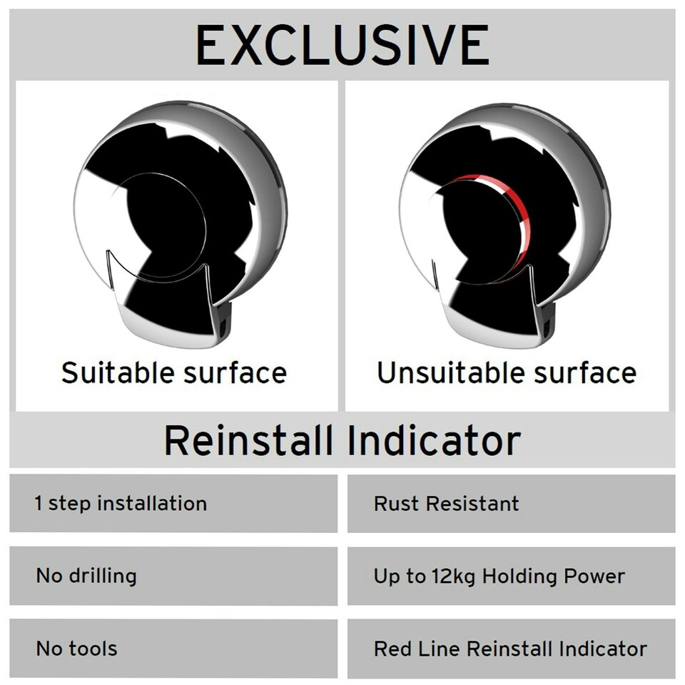 image 1 of Showerdrape SuctionLoc Chrome Wall Mounted Toilet Roll Holder