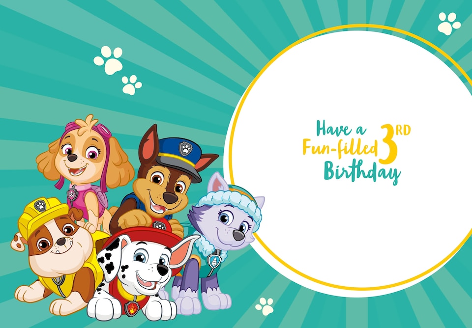image 1 of Paw Patrol Age 3 Birthday Card