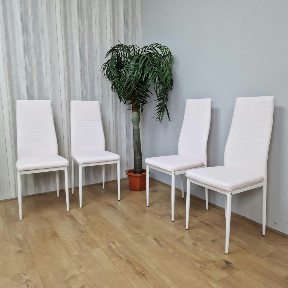 image 1 of Dining Chairs Set of 4 Pink Leather Kitchen Chairs Pink