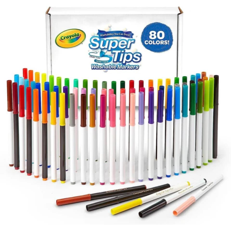 image 1 of Crayola Washable Markers Set 80 Count