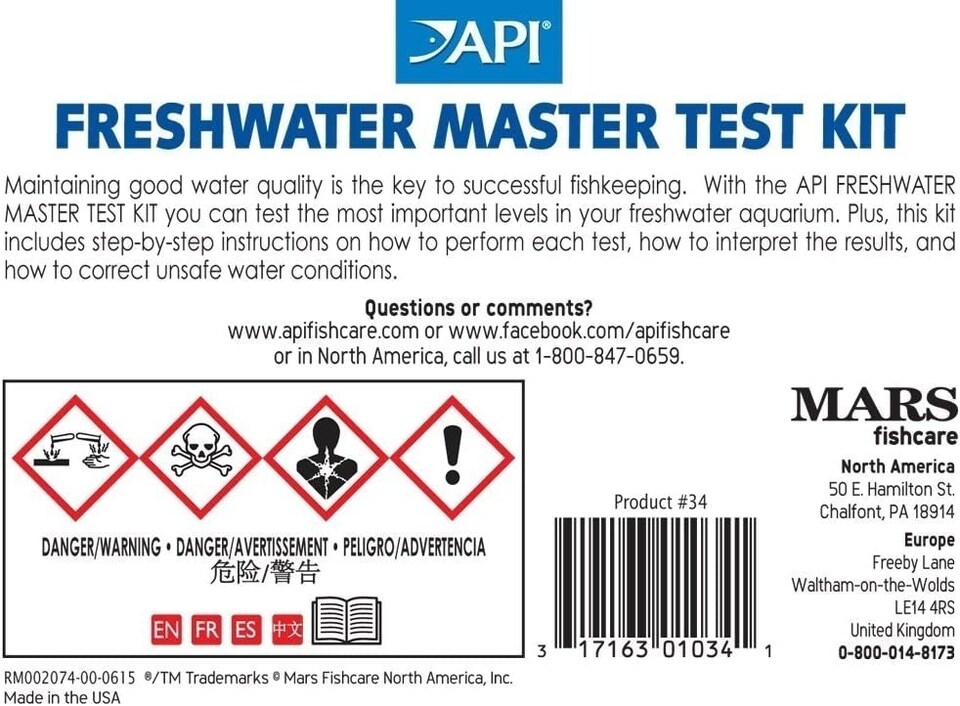 image 1 of API 800 Test Freshwater Aquarium Water Master Test Kit