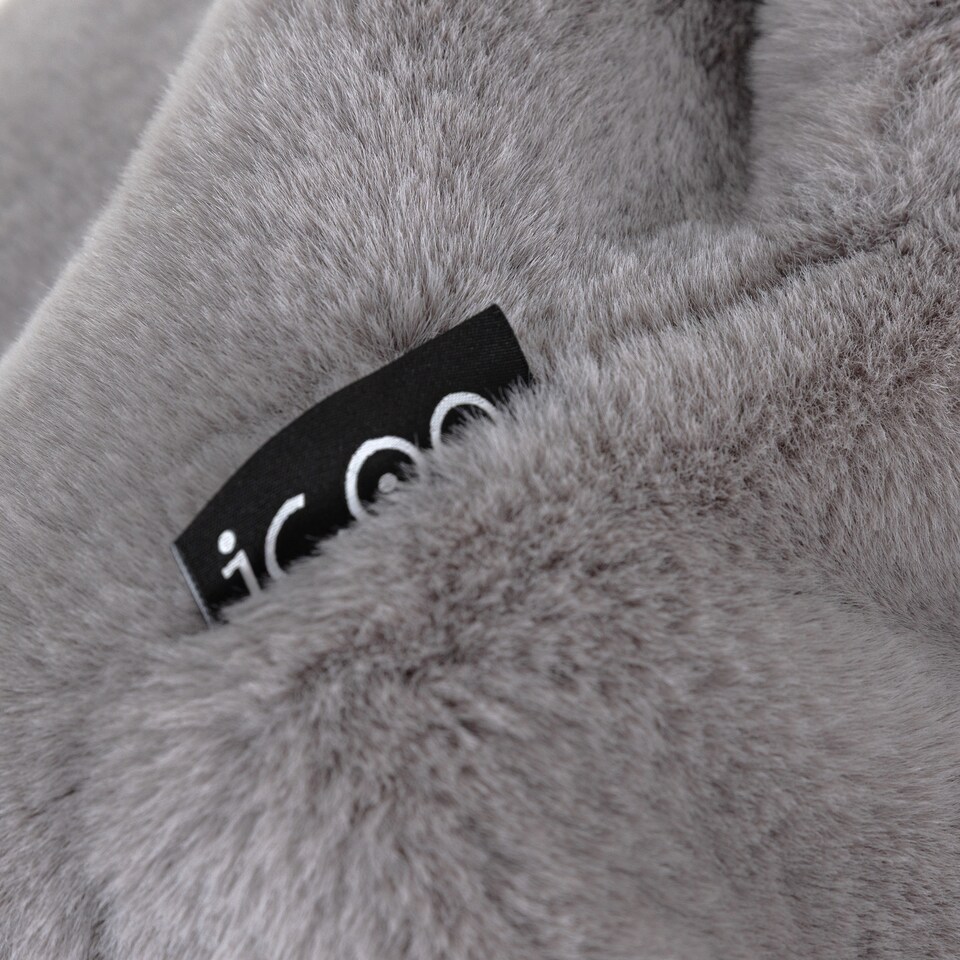 image 1 of Icon Kids Kingston Rabbit Faux Fur Classic Dome Bean Bag, Light Grey